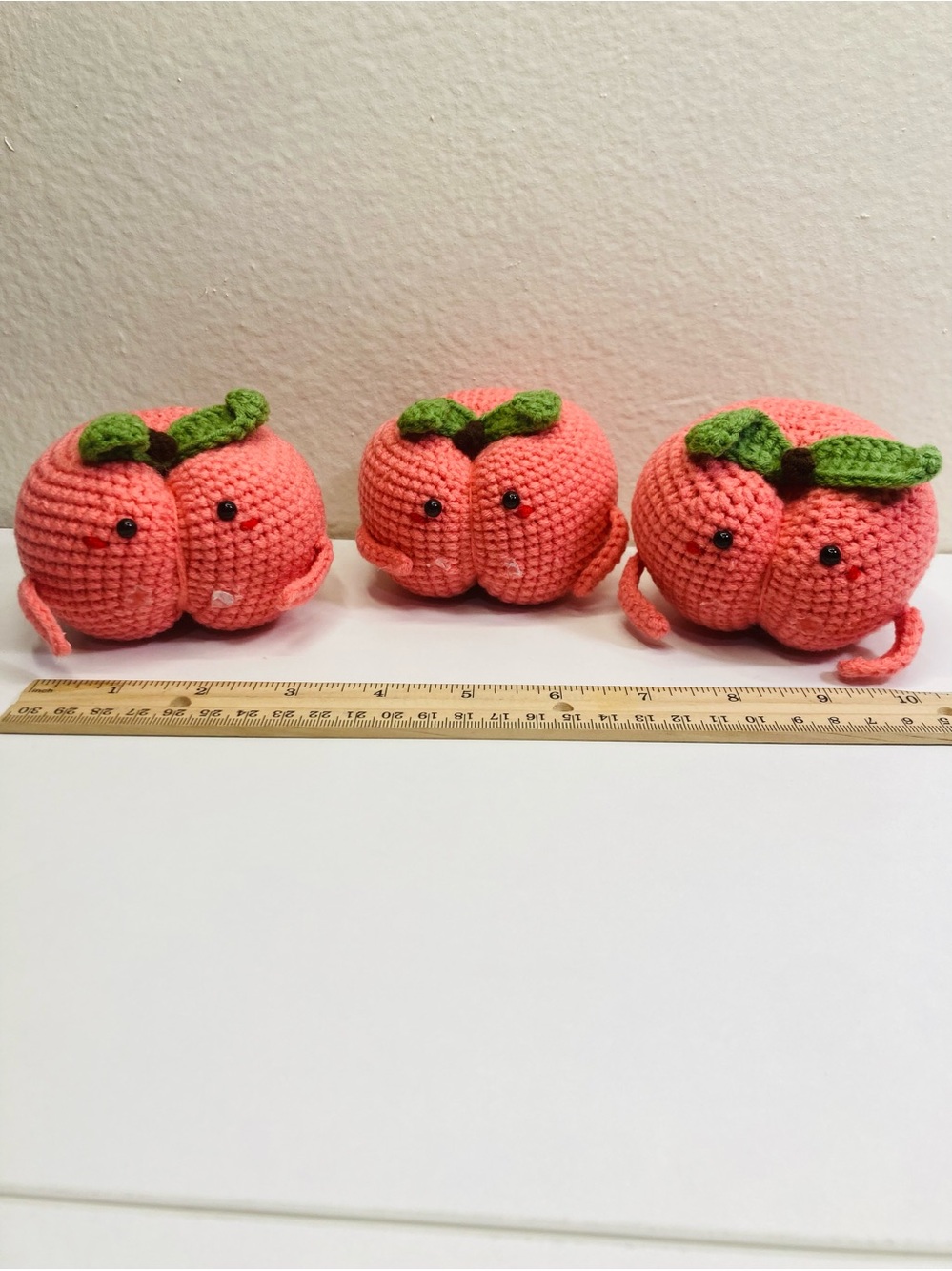 3‎ Summer Peach Friends Crochet Amigurumi Plushies